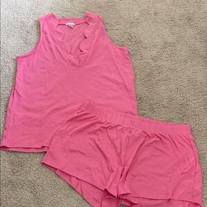 Lake Pajamas - scalloped v neck top and short set